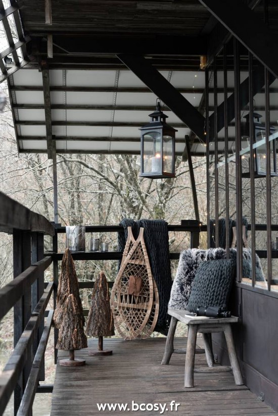 Jolipa Jline Plaid Tricote Acrylique Noir