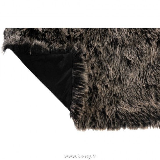 Jolipa Jline Tapis Fourrure Longs Gris Noir Blanc