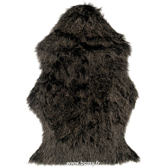 J Line Tapis Fourrure Longs Gris Noir Blanc 60x95 Jline 7292 by Jolipa 7292