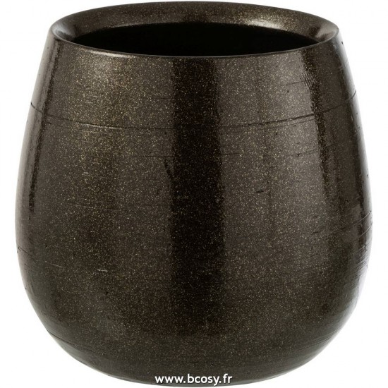 J Line Cachepot Brillant Ceramique Vert Or Large 24H Jline 7312 by Jolipa 7312