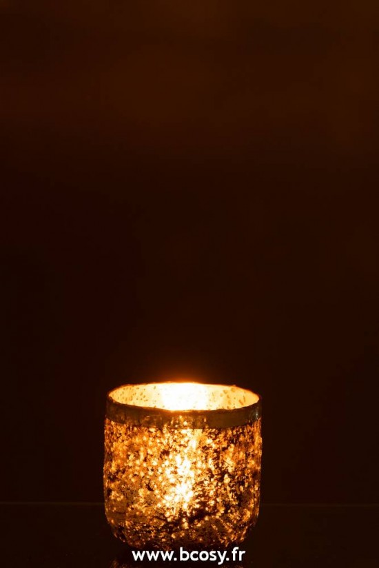 J-Line photophores Jolipa Jline Photophore Frosty Rond Verre Vieux Rose Medium