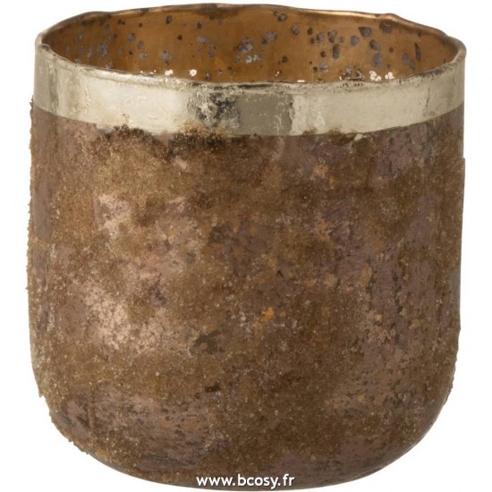 J Line Photophore Frosty Rond Verre Vieux Rose Medium 13H Jline 7501 by Jolipa 7501