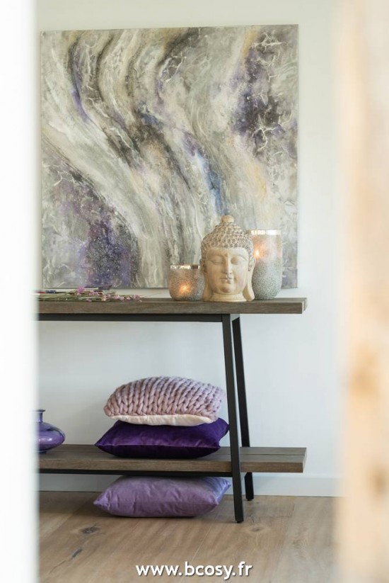 J-Line Porta T Light Frosty Rotondo Vetro Argento Extra Large