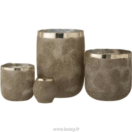 Jolipa Jline Photophore Frosty Rond Verre Argent Extra Large