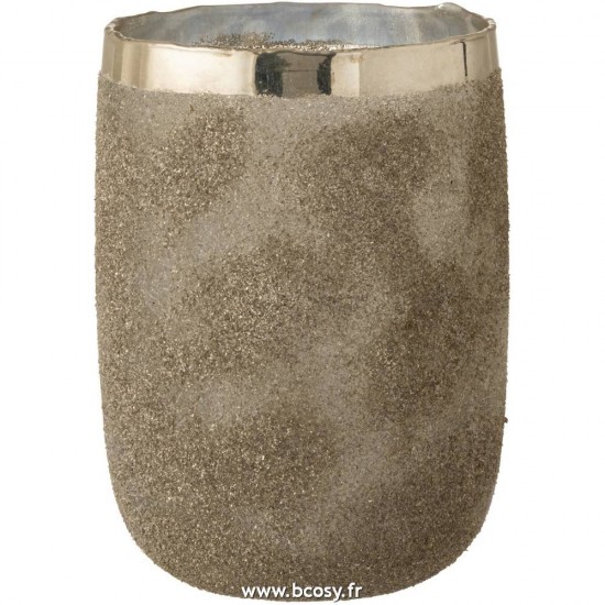 J Line Photophore Frosty Rond Verre Argent Extra Large 25H Jline 7509 by Jolipa 7509