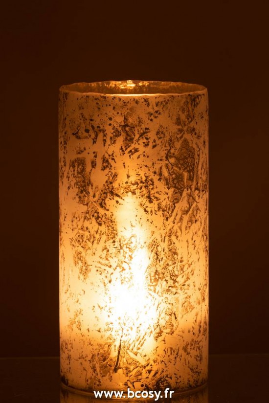 J-Line photophores Jolipa Jline Photophore Rond Verre Bleu Glace Extra Large