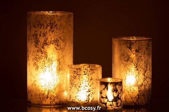 J-Line photophores Photophore Rond Verre Bleu Glace Extra Large