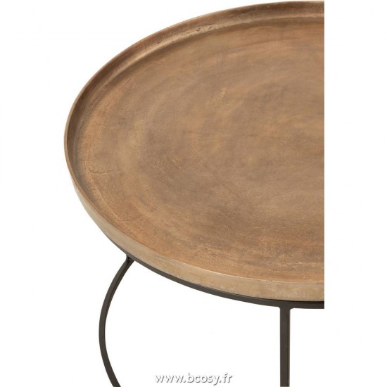 Jolipa Jline Set De 3 Table Gigogne Ronde Aluminium Rouille