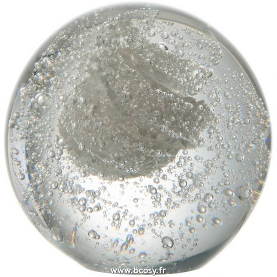 J Line Presse Papier Bubbel Glas Zilver Small 9H Jline 7602 by Jolipa 7602