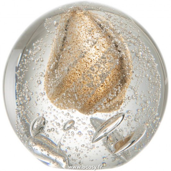 J Line Presse Papier Bubbel Glas Goud Medium 11H Jline 7607 by Jolipa 7607