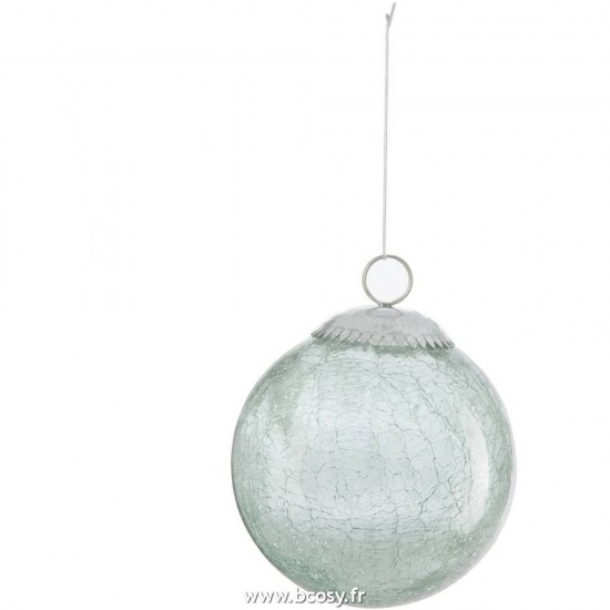 J Line Boule De Noel Verre Craquele Menthe M 10H Jline 76249 by Jolipa 76249