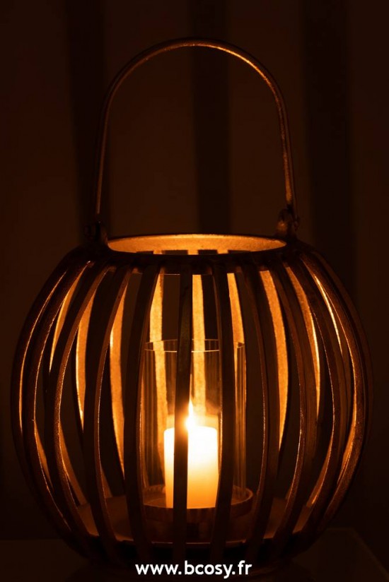 J-Line lanternes photophores Jolipa Jline Lanterne Boule Aluminium Or