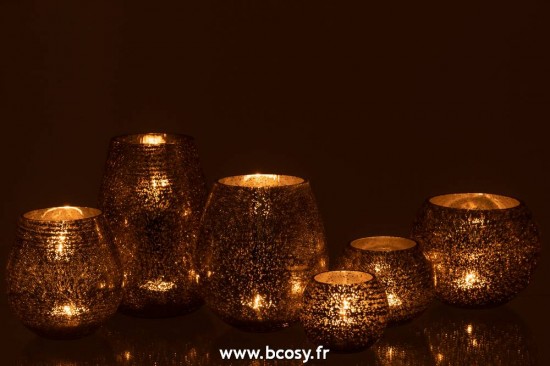 J-Line Fotosforo Huevo Agrietado Cristal Gris Large