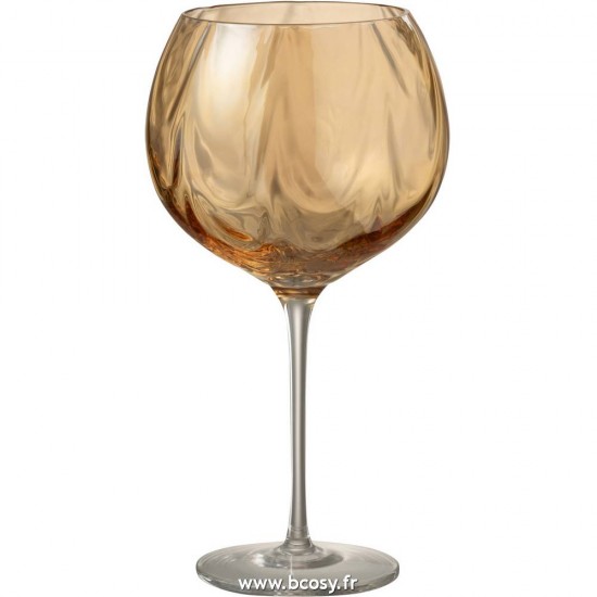 J Line Verre A Vin Irregulier Verre Ambre 21H Jline 7760 by Jolipa 7760 Assortiment de 4 pcs