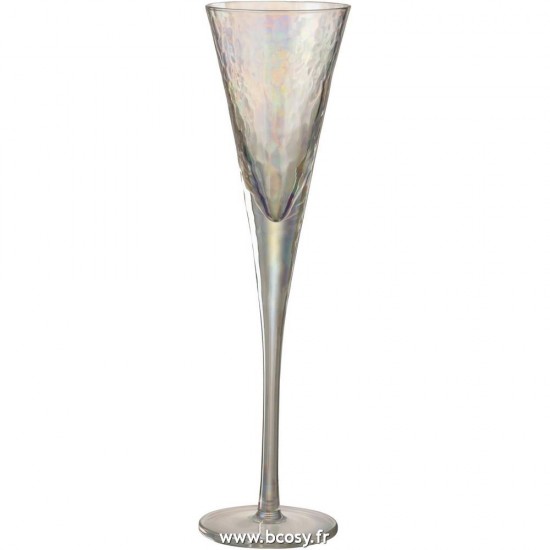 J Line Flute A Champagne Irregulier Verre Transparent 28H Jline 7761 by Jolipa 7761 Assortiment de 4 pcs