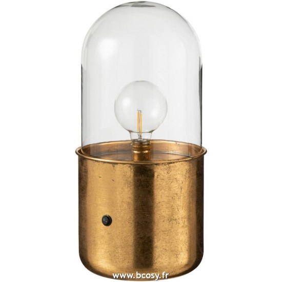 J Line Lampe Antique Led Verre Zinc Or Large 40H Jline 7810 by Jolipa 7810