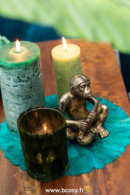 Jolipa Jline Bougie Cylindrique Vert Fonce L 70H