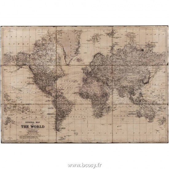 J Line Planisphere Metal Antique Gris 127H Jline 8182 by Jolipa 8182