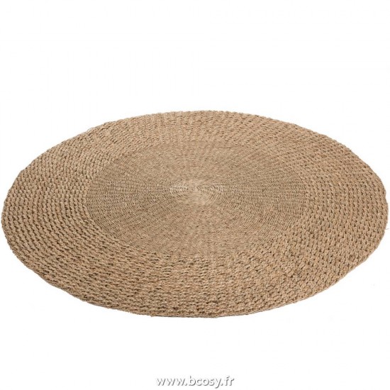 J Line Tapis Rond Tresse Zostere Naturel Jline 83851 by Jolipa 83851