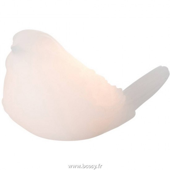J-Line oiseaux sur pied statuettes Jolipa Jline Oiseau Led Cire Blanc Small