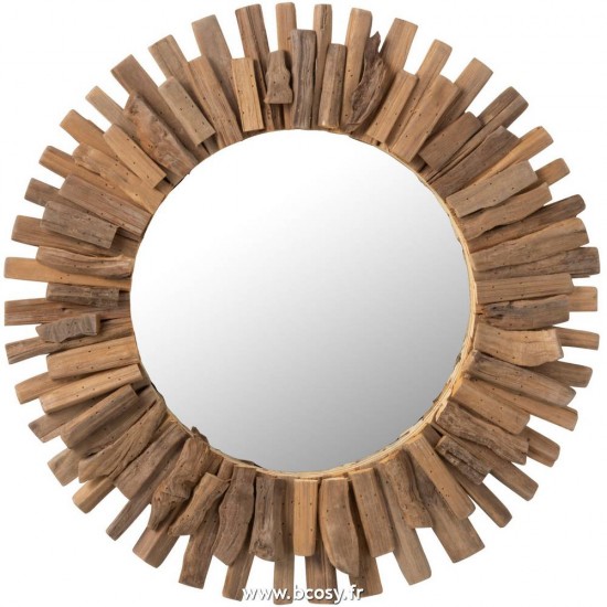 J Line Miroir Rond Bois Verre Small Jline 90283 by Jolipa 90283