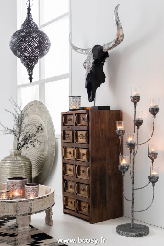 J Line Armoire 12 Tiroirs Brut Bois Recycle Marron Jline 91197 by Jolipa 91197