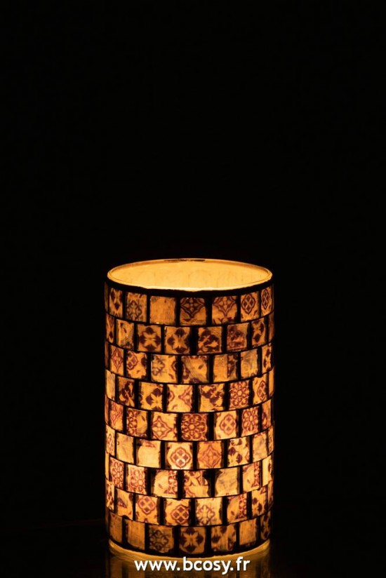 J-Line J Line photophores Jolipa Photophore Mosaique Bleu Jeans Large.