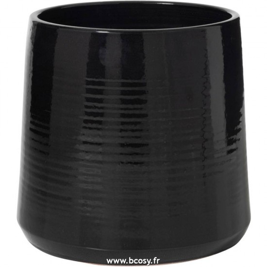J Line Cachepot Rond Ceramique Noir Extra Large L30xB35xH32 cm Jline 94129 by Jolipa 94129