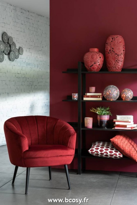 Jolipa Jline Photophore Mosaiques Verre Rouge Blanc Small