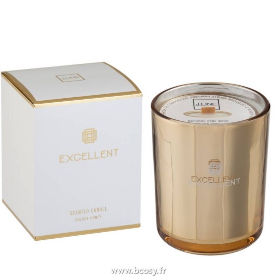 J Line Bougie Parfumee Excellent Golden Honey Or Medium 80 Heures 14H Jline 95677 by Jolipa 95677