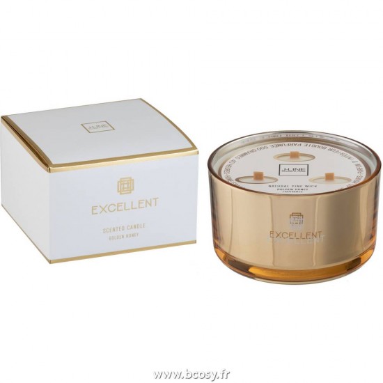J Line Bougie Parfumee Excellent Golden Honey Or Large 50 Heures 14H Jline 95678 by Jolipa 95678