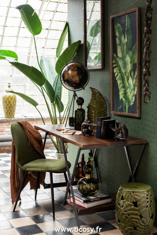 J-Line Silla Claire Metal/Textil Verde