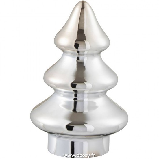 J Line Sapin De Noel Decoratif Verre Argent Small 15H Jline 96639 by Jolipa 96639