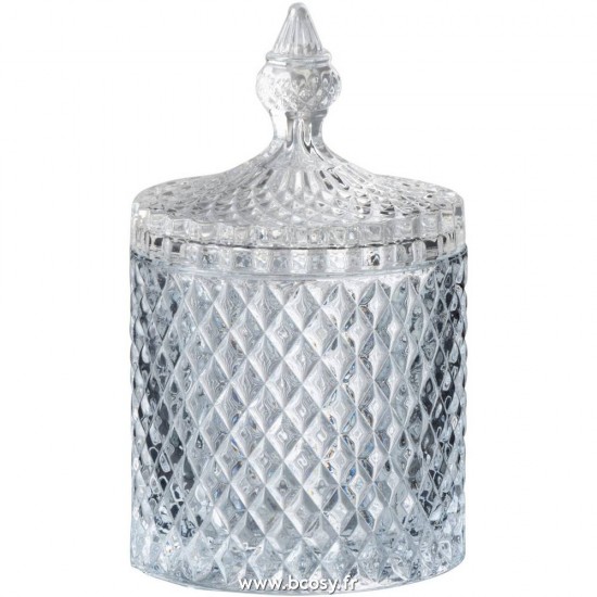 J Line Pot A Provision Taille Cylindrique Verre Transparent Large 18H Jline 96658 by Jolipa 96658