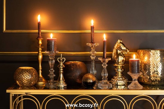 Jolipa Jline Chandelier Bougeoir Tibo Verre Transparent Small