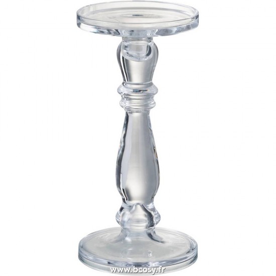 J Line Chandelier Bougeoir Leti Verre Transparent Medium 27H Jline 96670 by Jolipa 96670