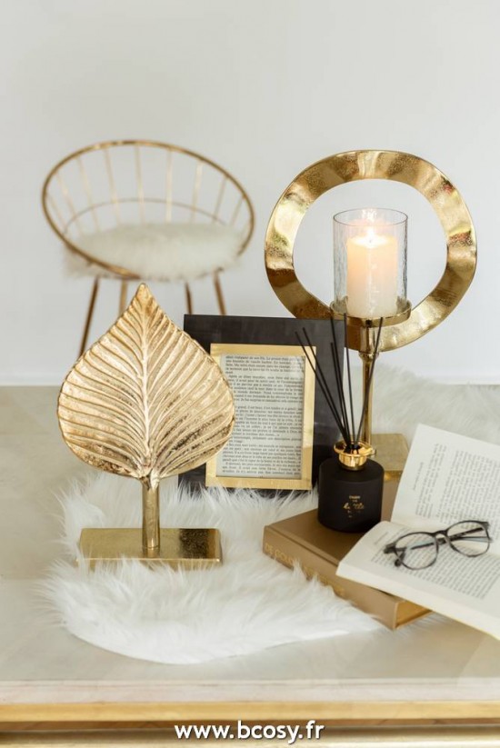 Jolipa Jline Photophore Rond Pied Aluminium Or Small