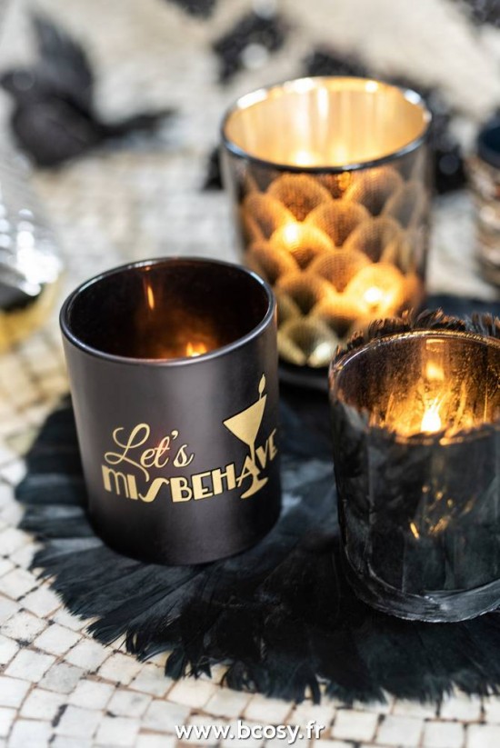 J-Line photophores Photophore Plumes Verre Noir Small