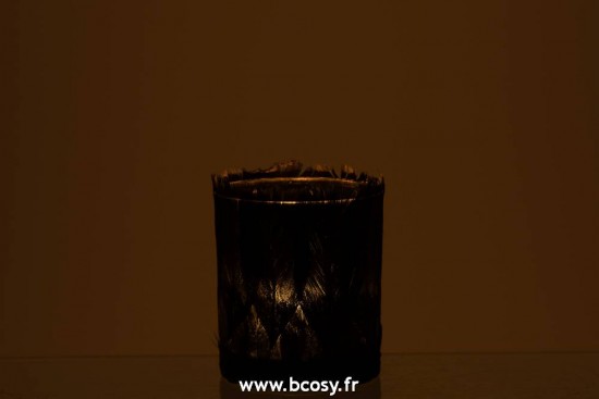 J-Line photophores Jolipa Jline Photophore Plumes Verre Noir Small