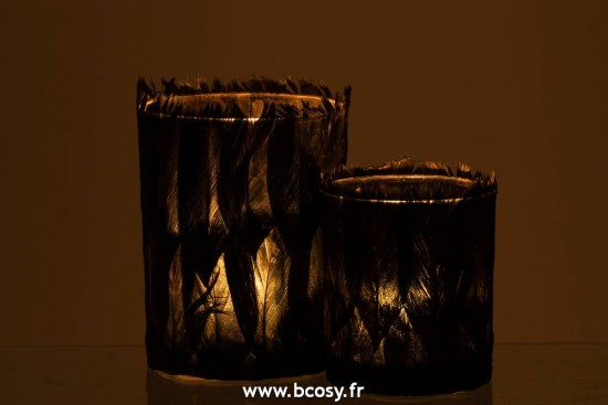 J-Line photophores Photophore Plumes Verre Noir Large