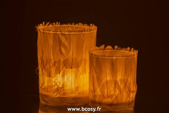 J-Line photophores Photophore Plumes Verre Creme Large