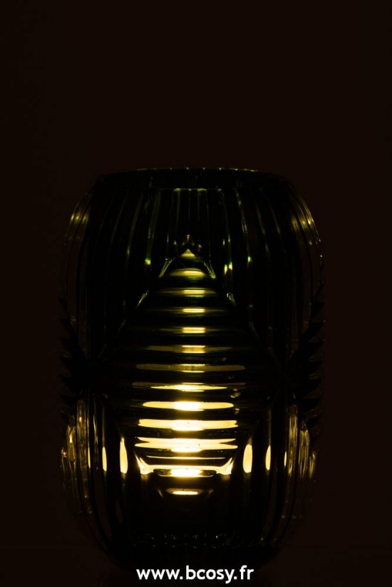 J-Line photophores Jolipa Jline Photophore Haut Lignes Verre Vert