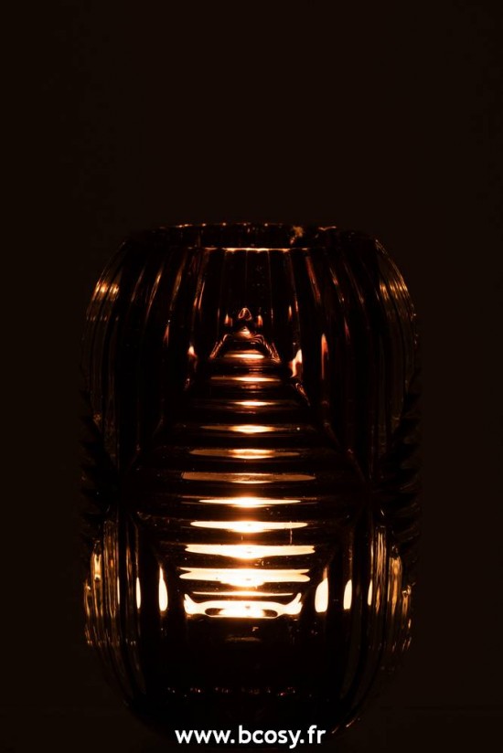 J-Line photophores Jolipa Jline Photophore Haut Lignes Verre Gris