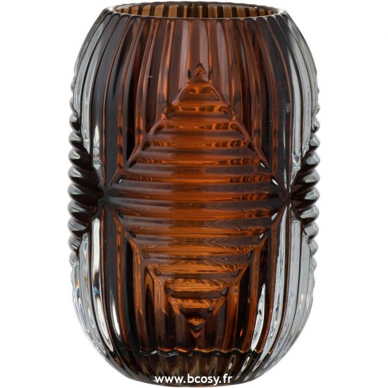 J Line Photophore Haut Lignes Verre Marron 13H Jline 97768 by Jolipa 97768