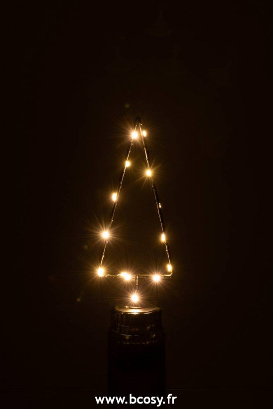 J-Line arbres sapins de noel sur pied Jolipa Jline Sapin De Noel Led Piles Ouvert Metal Noir Small