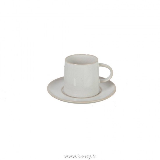 J Line Tasse+Sous Tasse Noa Porcelaine Blanc Ø16 Jline 98314 by Jolipa 98314 Assortiment de 4 pcs