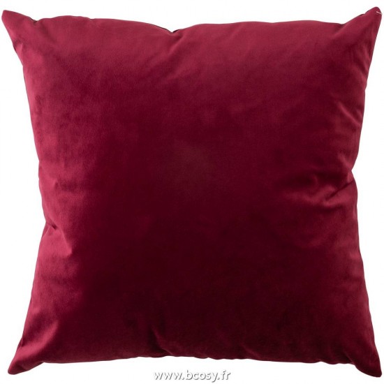 J Line Coussin Carre Velours Rouge Bordeaux L45xB45 cm Jline 98332 by Jolipa 98332