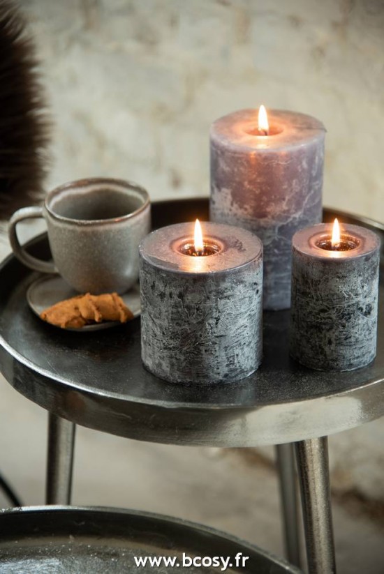 Jolipa Jline Bougie Cylindre Granit L 72H