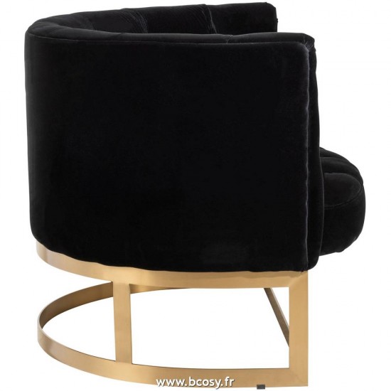 J-Line J Line fauteuils 1 personne avec boutons Jolipa Fauteuil Boutons 1 Coussin Wilson 1 Personne Velours Metal Bouleau Ant.